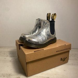 Dr Martens Silver Metallic Boots Toddler Size 7 (US)